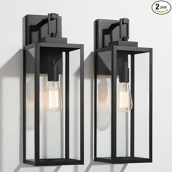 2 Pack 22" Large Size Outdoor Wall Sconce,22 Inch Outdoor Wall Lantern Light for Garage Porch Light Extra Large Exterior Light Fixture for Porch Patio