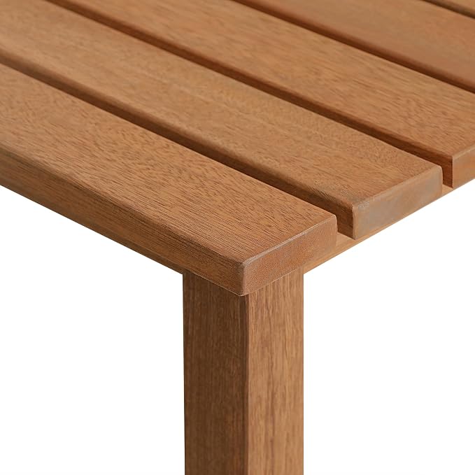 Furinno TIOMAN Patio Table, Outdoor Side Table, Patio End Table, Coffee Table in Teak Oil, for Patio, Garden, Porch, Light Wood