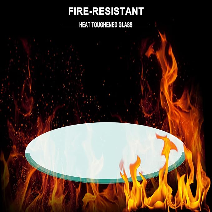 20 Inch Round Transparent Tempered Glass Table Top, Clear Table Surface Protector, Safe 1/4" Thick-Round Polished Edge, Replacement Glass Top for Home, Office, Patio, Outdoor/Indoor