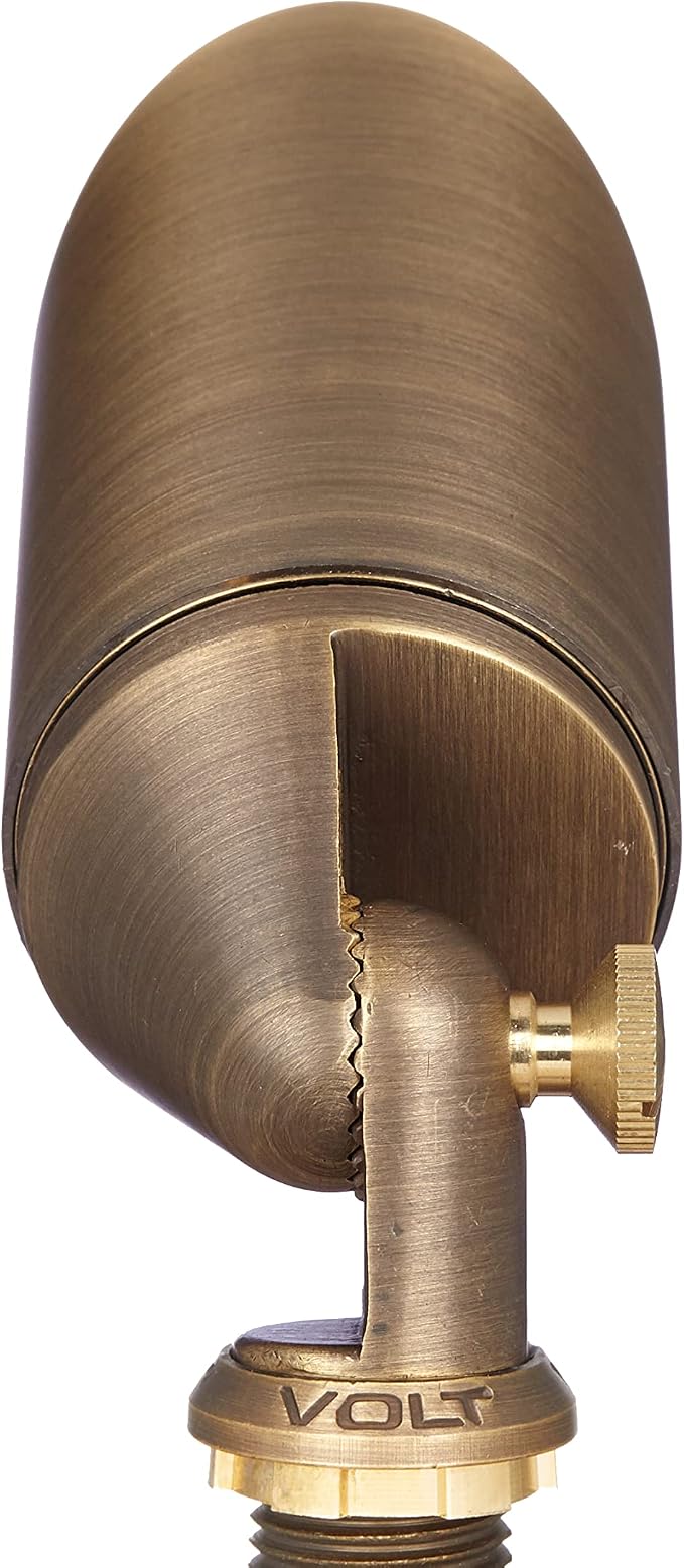 VOLT Top Dog 12V Cast Brass Outdoor Spotlight (Bronze) with 5W 2700K Warm White 400 Lumen MR16 LED Bulb for Low Voltage Landscape Lighting of Yard, Lawn, Garden, Patio, Trees & House