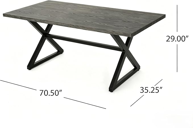 7 Piece Dining Table Set for 6, Aluminum Frame with Ultra Breathable Hollow Woven Rope Armchairs, Wood-Like Tabletop, for Dining Room, Kitchen, Garden, Backyard, Deck & Poolside,Brown
