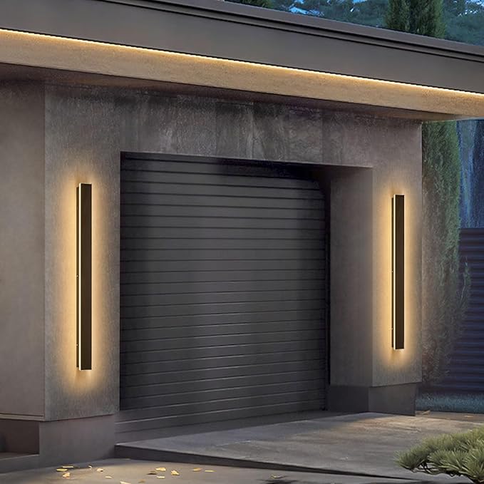 59 Inch Outdoor Wall Lights Long Outdoor Wall Sconce LED Linear Wall Light 3000K Modern Wall Mount Exterior Light Fixtures for House Garage Porch
