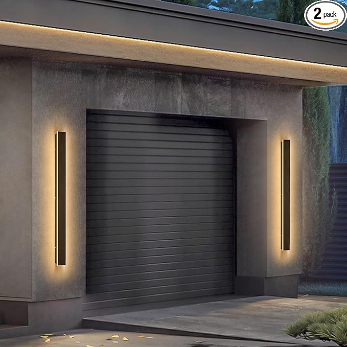 59 Inch Outdoor Wall Lights 2 Pack, Linear Wall Sconce LED Outdoor Wall Lamp Modern 3000K Wall Mount Exterior Light Fixtures for House Garage Porch