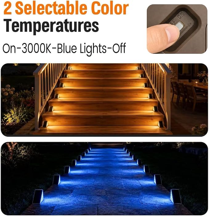 Solar Driveway Lights Outdoor, Dock Deck Lights Solar Powered, Stair lights
