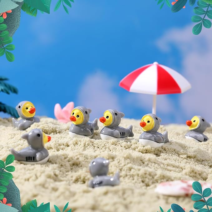 30 Pcs Shark Ducks, Mini Shark Resin Ducks Bulk