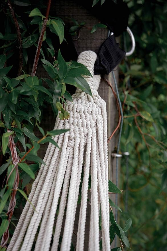 Handmade Boho Large Brazilian Macrame Fringe 2 Person Double Deluxe Hammock Swing Net Chair for Beach, Yard, Bedroom, Patio, Porch, Indoor, Outdoor, Wedding Decor 79" Lx 59" W