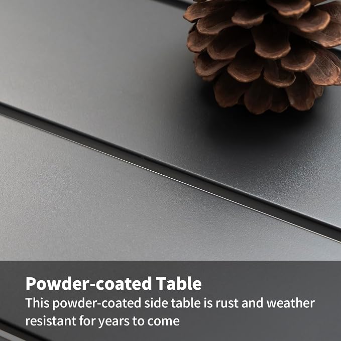 Outdoor Side Table for Patio End Tables for Outside Aluminum Square End Tables Small Patio Coffee Bistro Table,Dark Grey