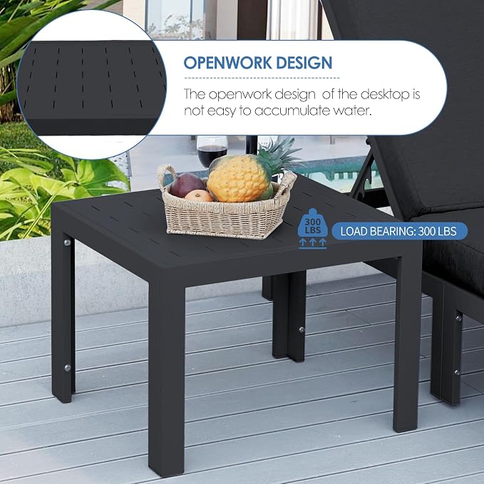 NICESOUL 8 Piece Modern Aluminum Patio Furniture Set Deep Seated, Extra Wide Modular Outdoor Sectional for 6 People, 500 lbs Heavy Duty L-Shaped Oversized Sofa Couch for Outside Backyard, Ember Black