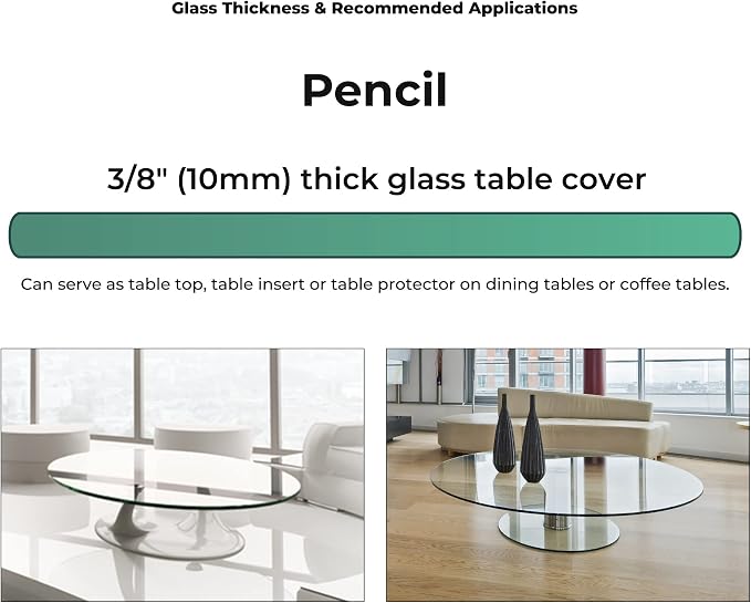 56" Inch Round Glass Table Top 3/8" Thick Pencil Polish Edge Tempered by Fab Glass and Mirror