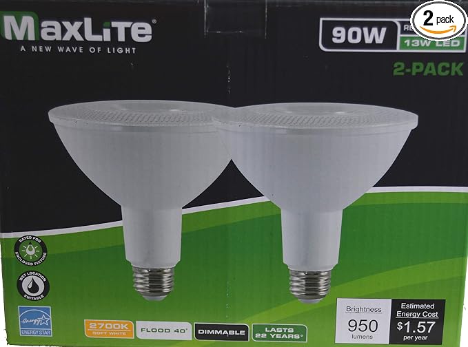 MaxLite 90W LED Flood Lamp (Pack of 2 Bulbs)