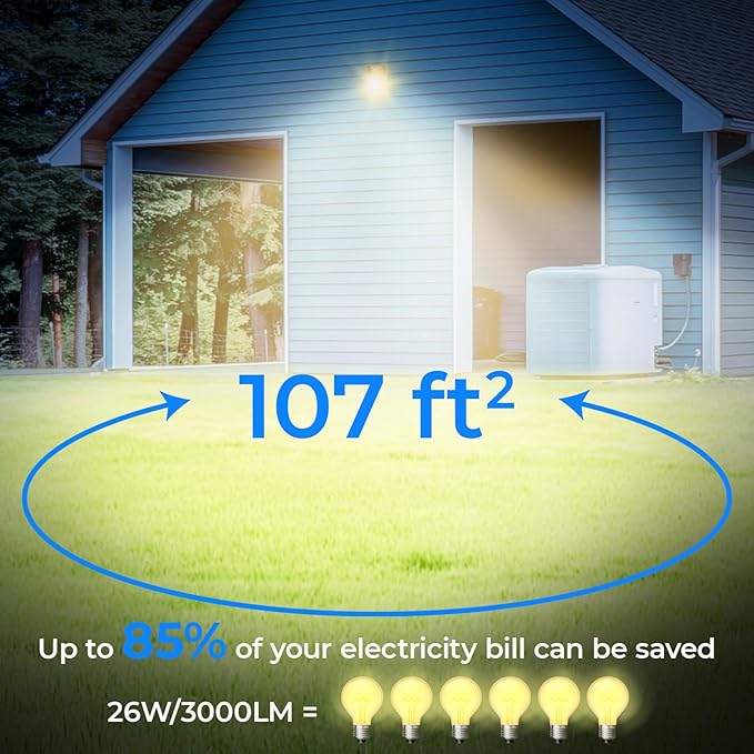 CINOTON 26W LED Wall Pack Light with Dusk to Dawn Sensor 3000k Bronze 2Pack | 100-277Vac, 3000LM Wall Light, IP65 Waterproof, Outdoor Security Flood Lighting, Hardwired Lights for Garage Warehouse Garden