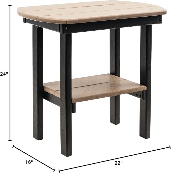Amish Crafted Poly Oval End Table (Weatherwood on Black)