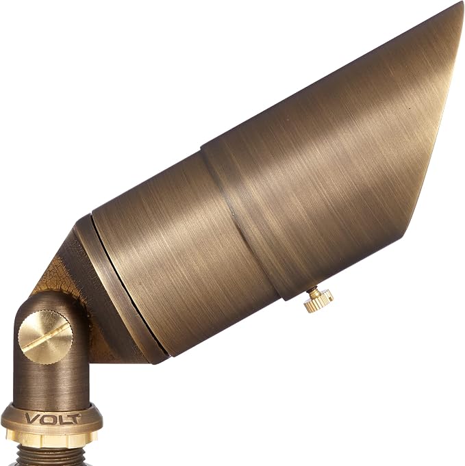 VOLT 12V Top Dog Outdoor Spotlight (Bronze) & 5W 3000K MR16 LED Bulb | Solid Cast Brass Construction, 400 Lumens of Modern White Light, Ideal for Yard, Lawn, Garden, Trees & House