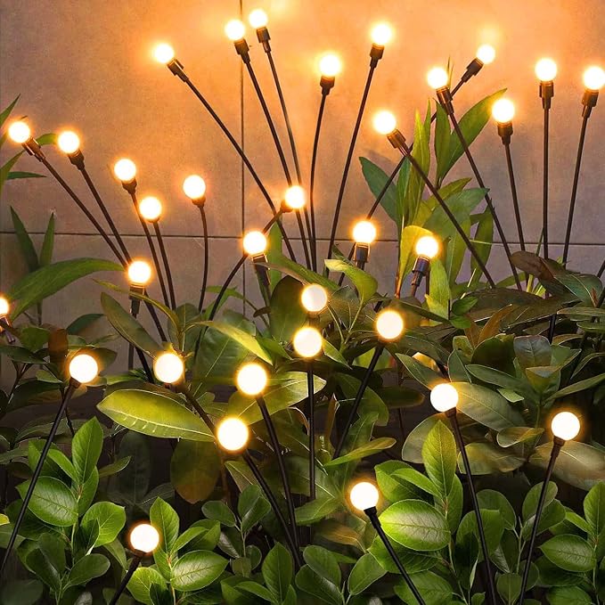 NBQQ Solar Garden Lights Outdoor, 2 Pack Swaying Light Waterproof | Solar Lights Outdoor for Yard Pathway Patio, Swaying Lawn Decor as Gardening Gifts for Women Holiday