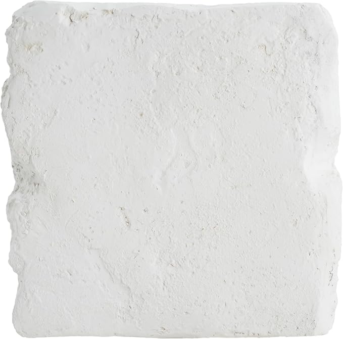 Christopher Knight Home Nataly 17.85" H Small Outdoor Side Table, Cubic Carved Garden Stool with Swirl Patterns, Lightweight Concrete End Table, Patio Decorative Home Stool for Balcony Backyard, White