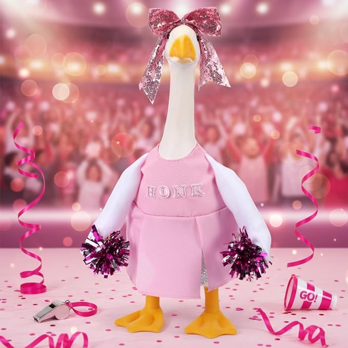 2 Pcs Cheerleader Porch Goose Outfit Clothes Cheerleading for 23" Goose Costume Garden Yard Outdoor Decorations