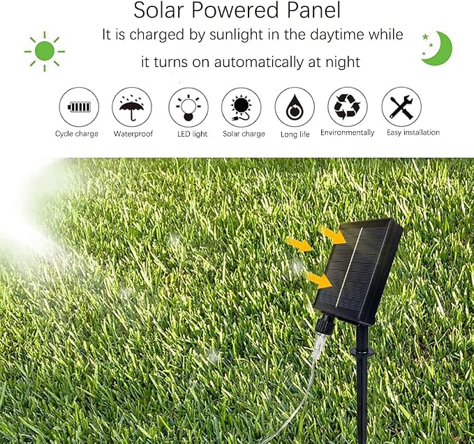 SHUKAN 220 LED Solar Firefly Bunch Lights, 8 Flashing Modes, Fairy Copper Wire Waterproof String Lights, Decorative Vine Solar Watering Can Lights, Outdoor Garden Christmas Decor Lights (Warm White)