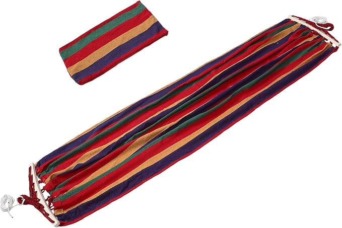 Happyyami Heavy-Duty Camping Hammock Canvas 200x80cm with Anti-Rollover Design, Portable Outdoor Single-Person Swing for Backyard and Hiking