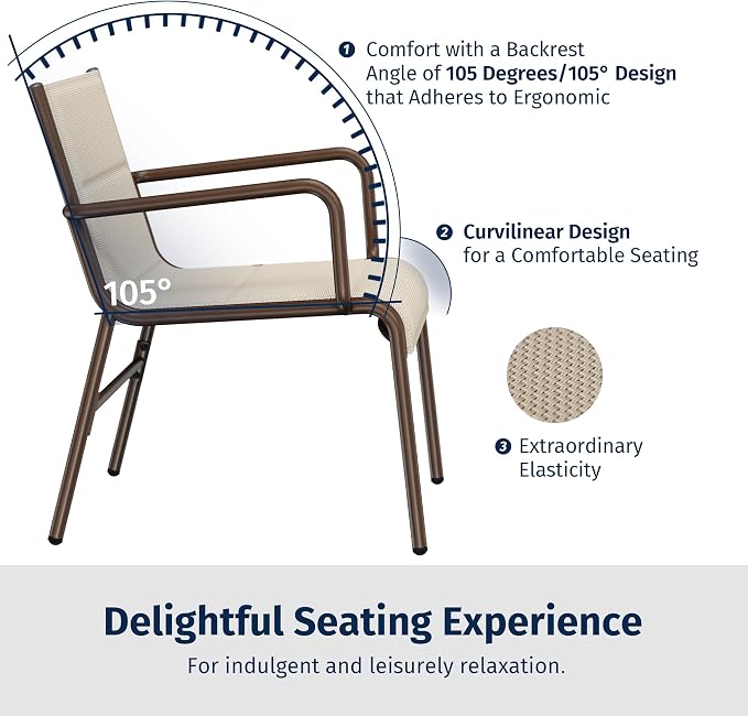 East Oak 4 Seats Outdoor Furniture Set, Waterproof Patio Furniture Set, Patio Loveseat with Coffee Table for Porch or Garden, 4-Piece Patio Conversation Sets for Balcony, Upgrade Beige