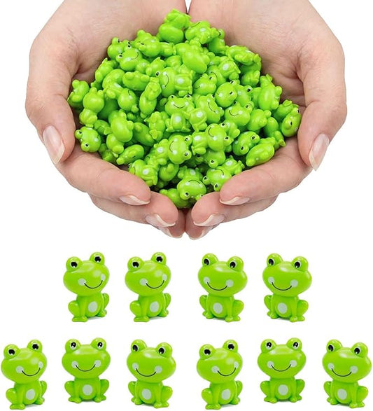 200 Pack Mini Green Plastic Frogs, Small Tiny Figurines for Miniature Garden, Micro Landscape, Succulent Planters, Moss Pot & Tiny House Décor