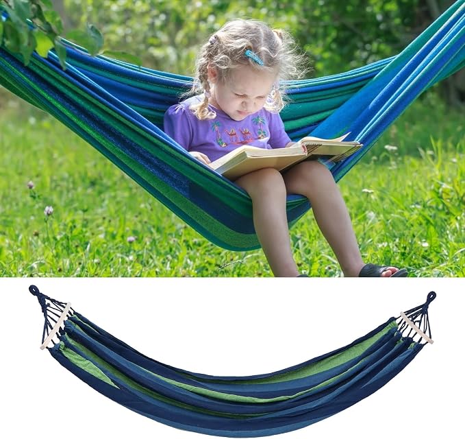 UPKOCH Outdoor Canvas Swing Hammock Double Camping Travel Hammock Widened 190x100cm for Hiking Beach Patio Use