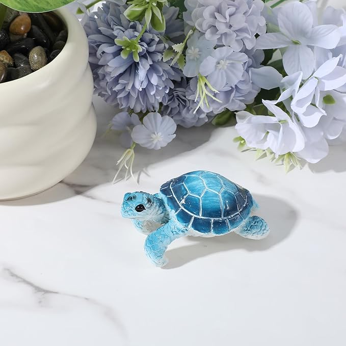 Turtle Plant Decorations For Pots Blue Tortoise Figure Plant Pot Hanger | Climbing Resin Cute Hanging Sea Turtle Statue Planter Pots Decorations For Yard Garden Ornaments Pot Decoration