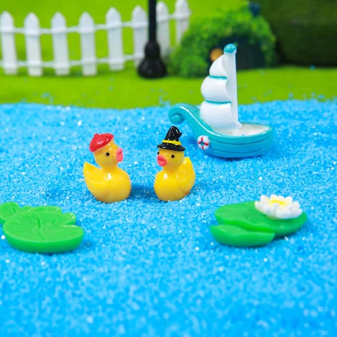 U-Zimikee 45 Pcs Multicolor Mini Resin Ducks, Little Ducks Figurines, Tiny Ducks to Hide, Small Miniature Ducks Figures Bulk for Fairy Garden, Dollhouse Decoration Micro Landscape Ornament