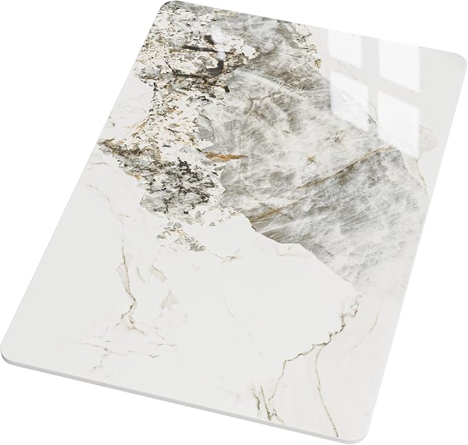 Rectangle Table Top,35.4 ” x 23.6 ” Ivory White Sintered Stone Tabletop, DIY Replacement & Cover Marble Desktop, Scratch & Wear Resistant, Easy to Clean, Suitable for Indoor & Outdoor
