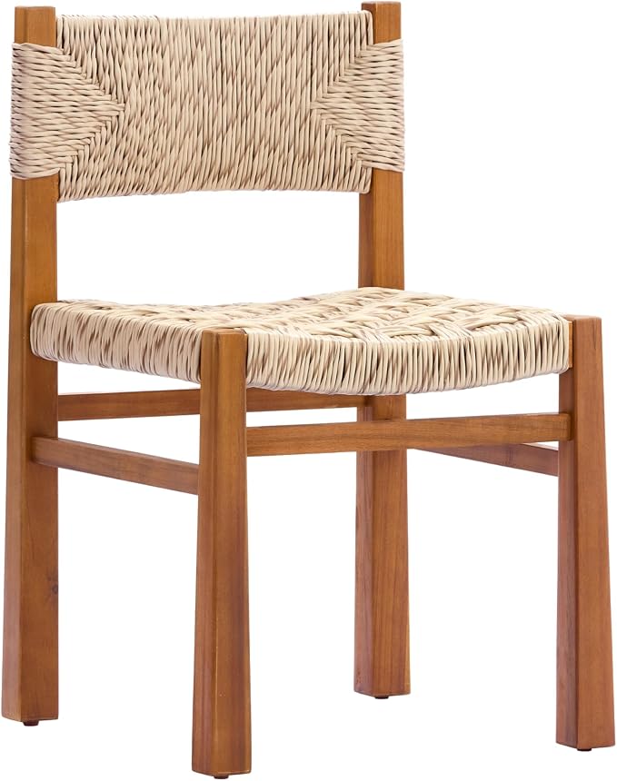 Christopher Knight Home Tanya 7 Piece Acacia Wood Outdoor Dining Table Set for 6, Extendable Dining Table and 6 Chairs with Wicker Seat & Backrest, Outdoor Patio Furniture Set, Light Grey + Teak