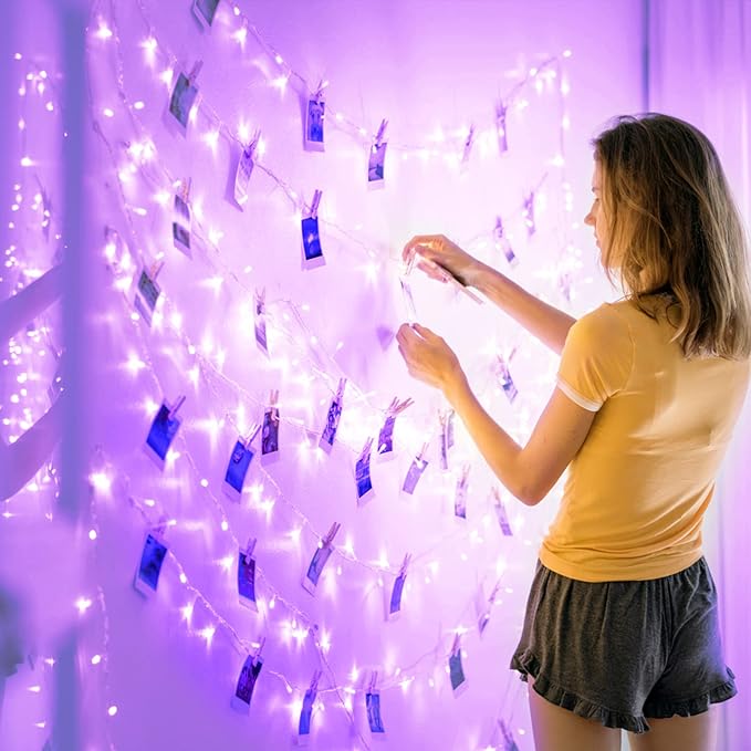 JMEXSUSS 600 LED Purple Christmas Lights Outdoor Indoor, Halloween Lights | 168ft Purple LED String Lights Plug in, Deep-Violet String Lights for Outside Patio Fireplace Party Xmas Decorations, Remote