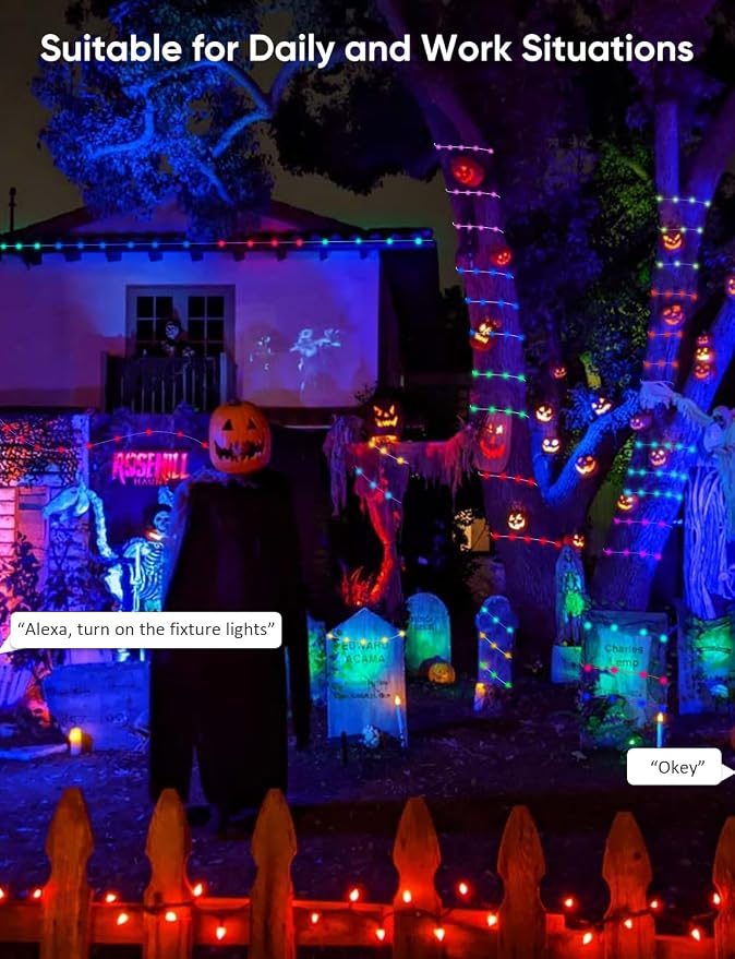 APPECK Outdoor String Lights 76FT with 200 LEDs, RGB Outdoor Patio Lights | IP65 Waterproof Porch String Lights, Color Changing, Scene Modes, for Garden Yard Holiday Party Daily Decor, Alexa Compatible