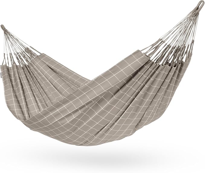 LA SIESTA Brisa Kingsize Outdoor Hammock — Colombian-Made Polypropylene, UV & Weather Resistant, for Backyard & Patio- Almond