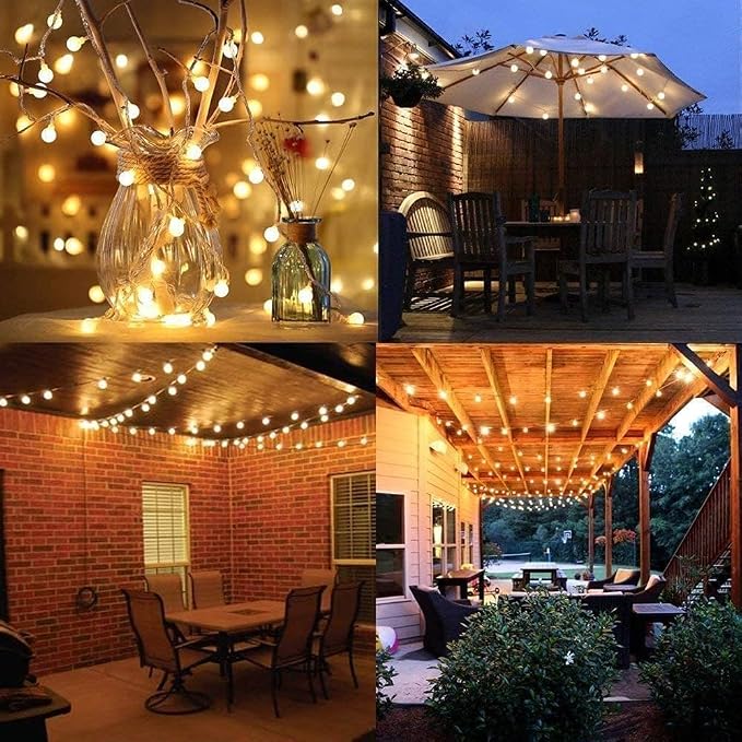 RaThun 49.2ft Globe String Lights with Remote for Indoor Bedroom Warm White | 100 LED Fairy Lights with Timer, 8 Modes, 16ft Extended Lead, Linkable for Bedroom,Dorm,Classroom,Christmas,Indoor Decor