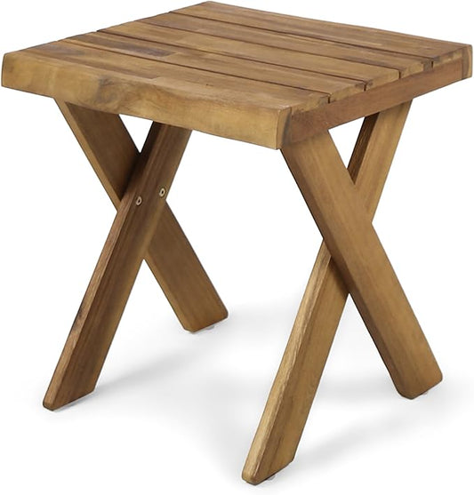 Christopher Knight Home Irene Outdoor Acacia Wood Side Table, Sandblast Teak Finish