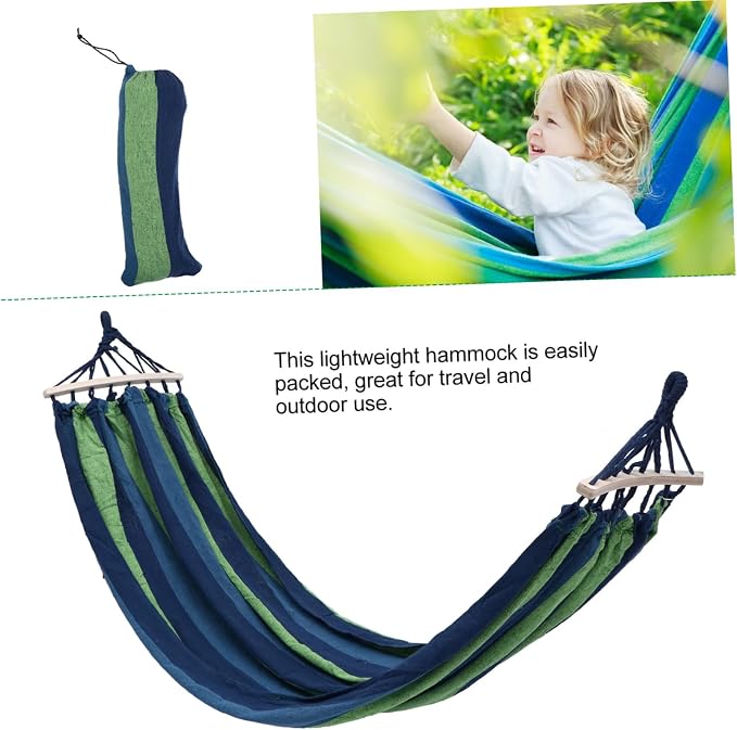 Garden Widened Canvas Hammock Portable Swing for Camping Outdoor Use Thickened Hanging Design for Adults Boys and Girls Easy Setup for Relaxation and Travel