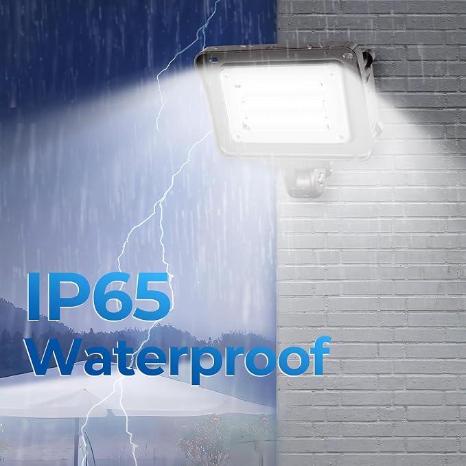 CINOTON 30W 4200LM LED Flood Lights Outdoor, 5000K, ETL Listed, 1 Pack | IP65 Waterproof Exterior Security Wall Pack with 180°Knuckle, 100-277V Outside Aluminum Fixture for Court Porch Patio Garage