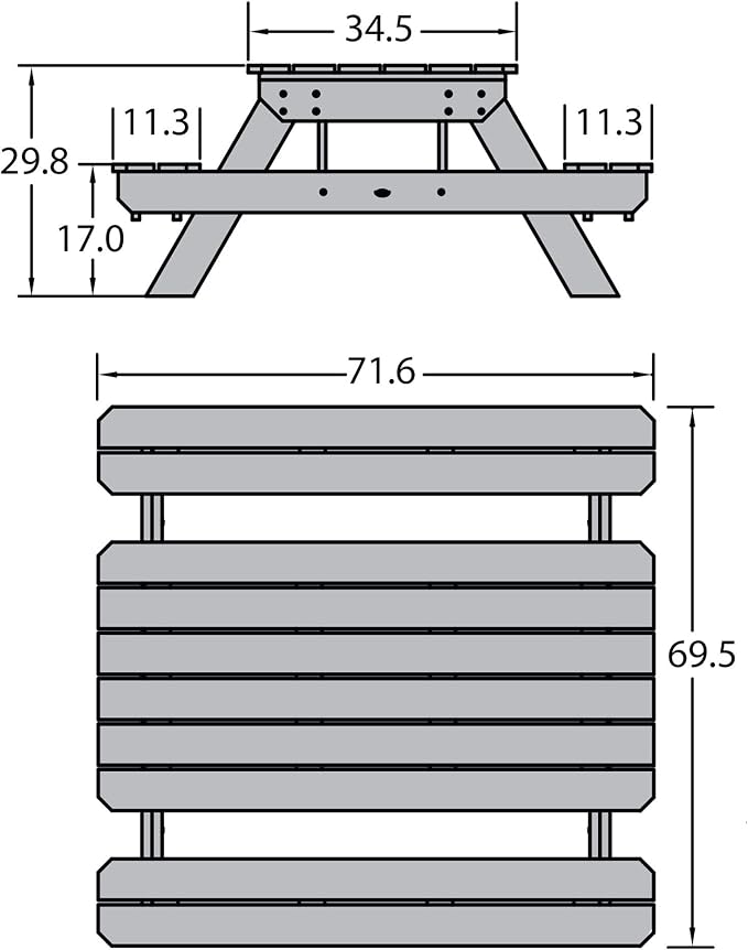Highwood Professional Commercial Grade National Picnic Table, Woodland Brown