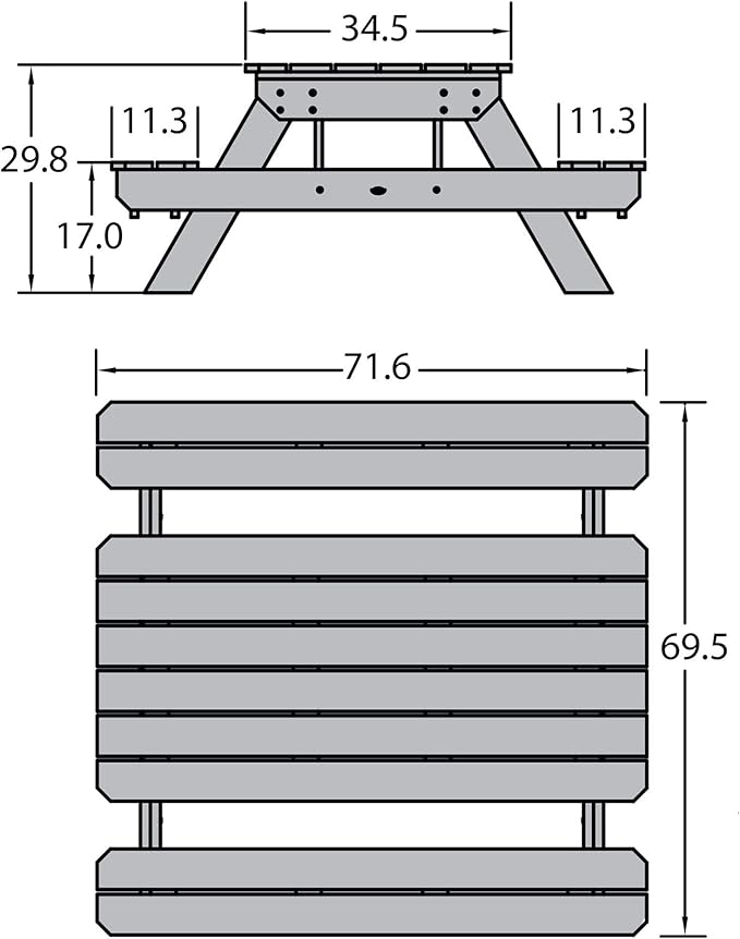 Highwood Professional Commercial Grade National Picnic Table, Whitewash