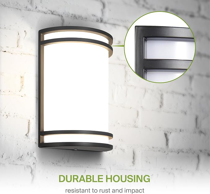 ASD 10 Inch Smart RGBW LED Outdoor Sconce Lights - 15W 120-277V 2700K-6500K Black Exterior Lighting Fixtures, Dimmable Exterior Lights for House, Remote Control Alexa Patio Wall Light Fixture ETL