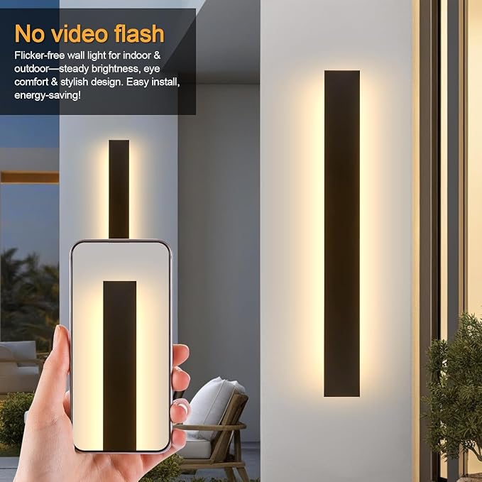 AioTio 39.3in Modern Outdoor Wall Light for House, Black Upgraded 4.72in Wide 3000K Waterproof IP65 Porch Lights Wall Sconce,Long LED Linear Outside Exterior Lighting Fixtures for Garage,Front Door