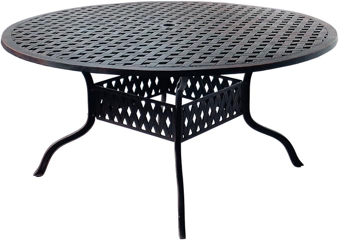 Darlee Series 30 60" Round Patio Dining Table in Antique Bronze