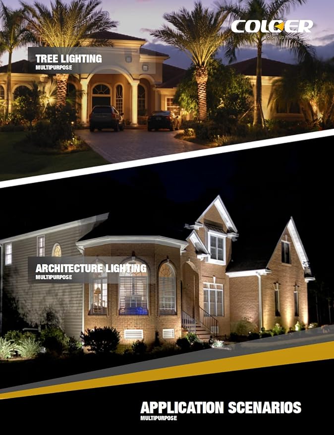 COLOER Die-cast Brass Low Voltage Spotlight,12V AC/DC Outdoor Landscape Lighting, Directional Garden Patio Spot Up Light (Bronze(102B), 4 Pack with Bulb)