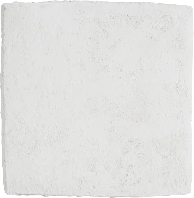Christopher Knight Home Nataly 18.5" H Small Outdoor Side Table, Hourglass-Like Shape Carved Garden Stool, Lightweight Concrete End Table, Patio Decorative Home Stool for Balcony Backyard, White