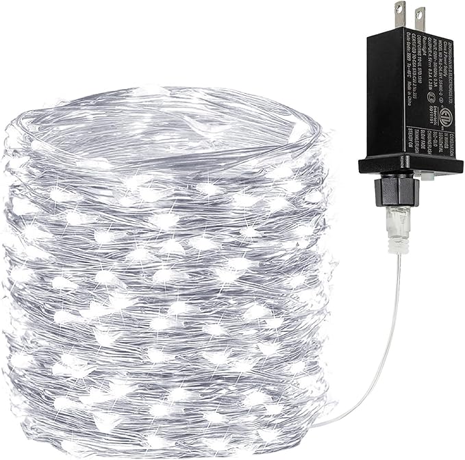 66FT 200 LED Fairy Lights Plug in, 8 Modes Twinkle Lights Cool White | Waterproof String Lights Outdoor Indoor, Memory, Timer, Copper Wire, Christmas Lights for Bedroom Garden Party Holiday Decor