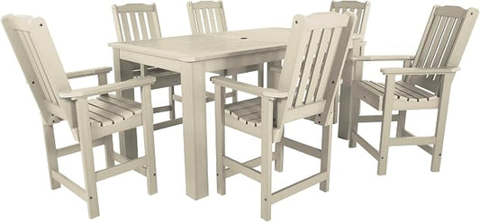 Highwood AD-ST7LH2CO4BA-WAE Lehigh 7pc Rectangular Counter Height Dining Set 72" x 42", Whitewash