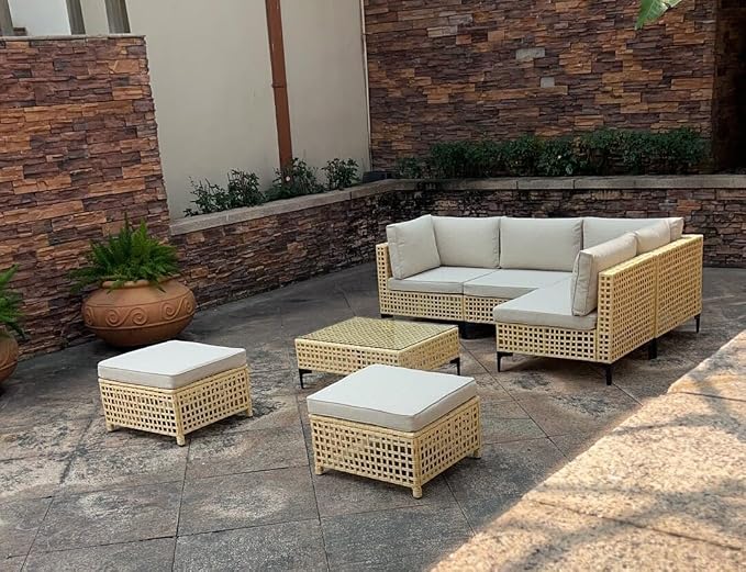 Outdoor Wicker Patio Side Table with Tempered Glass Top, 2-Tier PE Rattan End Table with Storage Shelf for Balcony,Garden, Backyard,Porch,Small Outdoor Table,Beige