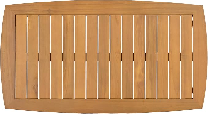 Christopher Knight Home Mayeq 4-Piece Acacia Wood Patio Furniture Set, Outdoor Conversation Sofa Set with Club Chair and Coffee Table, Patio Sectional Chat Set for Backyard Balcony, Teak+Cream