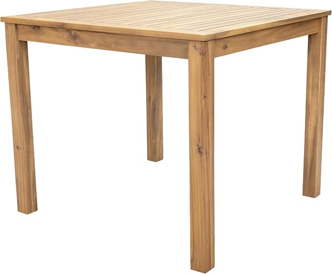 Sunnydaze 33.75" W Outdoor Dining Table for 4 - Rodanthe Acacia Wood Outdoor Table for Patio - Square - Natural Oil Finish - Seats 4 People