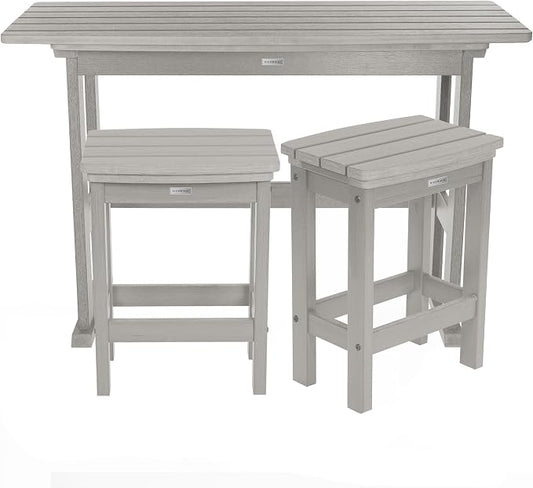 highwood Lehigh 3pc Counter Height Balcony Dining Set, Harbor Gray