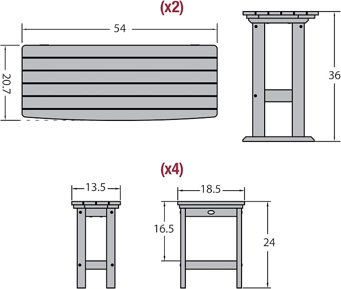Highwood Lehigh 6pc Counter Height Balcony Set, Weathered Acorn